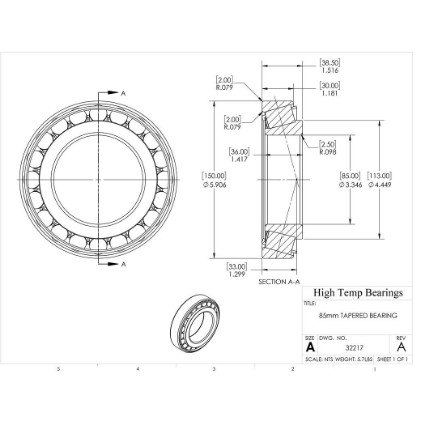 Picture of 85mm Tapered Bearing 32217