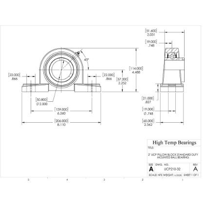 Picture of 2" 210 Set Screw Mounted Pillow Block Bearing