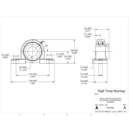 Picture of 40mm Eccentric Mounted Pillow Block Bearing