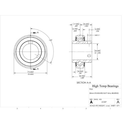 Picture of 35mm Mounted Set Screw Bearing Insert