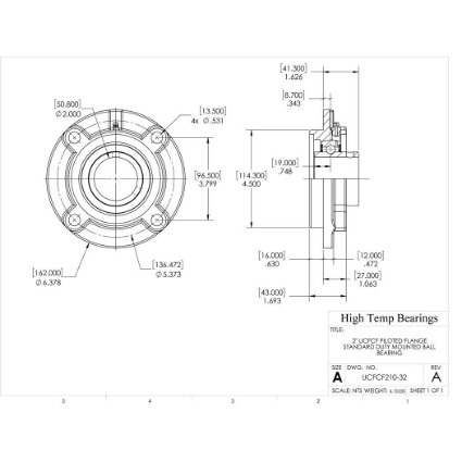 Picture of 2" 210 Set Screw Mounted Pilot Flange Bearing