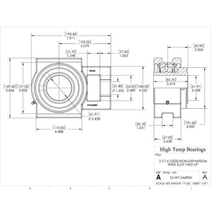 Picture of 2-7/16" S2000 Non Expansion Wide Slot Take Up Heavy Duty Bearing