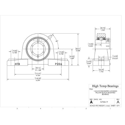 Picture of 1-3/16"Concentric Locking Pillow Block Mounted Bearing