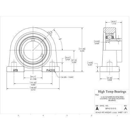 Picture of 1-15/16"Narrow Setscrew Locking Tap Base Mounted Bearing