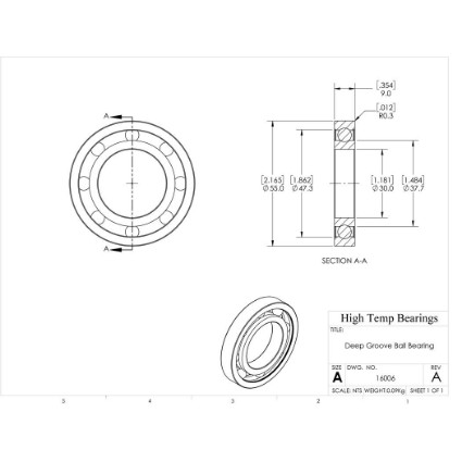 Picture of 30mm 16006 Deep Groove Open Ball Bearing