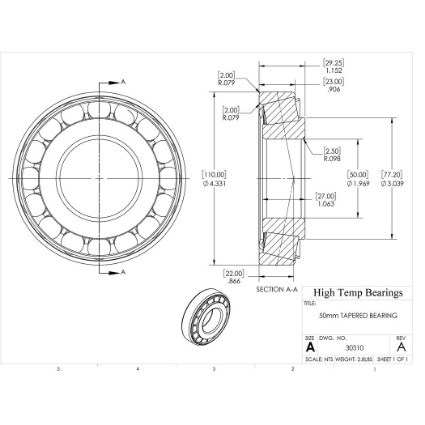 Picture of 50mm Tapered Bearing 30310