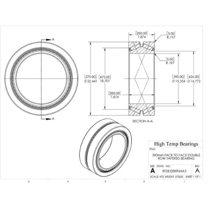 Picture of 390mm Face to Face Double Row Tapered Bearing BT2B328896HA3