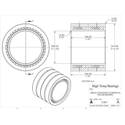 Picture of 280mm Four Row Cylindrical Roller Bearing 314897