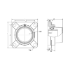 Picture of IP69K Plastic 4 Bolt Flange Mounted Food Safe Bearing with End Cap